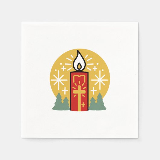 信仰をあなたの最も明るいスターキャンドルアートにしなさい スタンダードカクテルナプキン (正面)