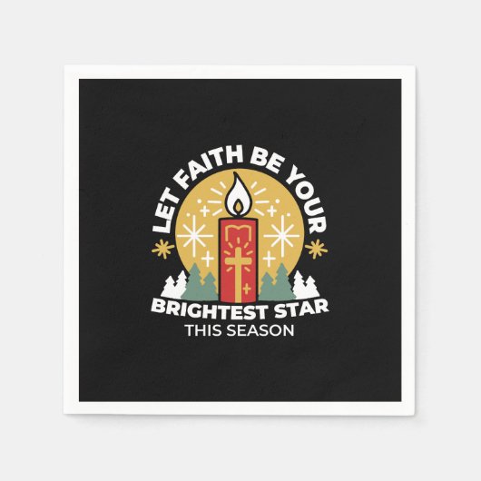 信仰をあなたの最も明るいスターキャンドルアートにしなさい スタンダードカクテルナプキン (正面)
