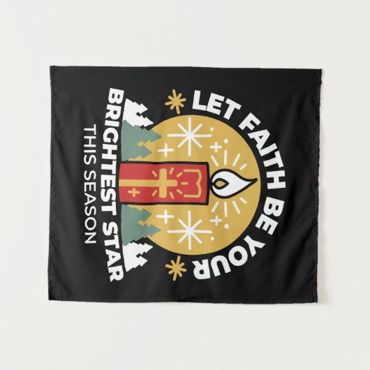 信仰をあなたの最も明るいスターキャンドルアートにしなさい タペストリー (正面(横))