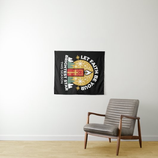 信仰をあなたの最も明るいスターキャンドルアートにしなさい タペストリー (インサイチュ(横))