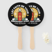 信仰をあなたの最も明るいスターキャンドルアートにしなさい ハンドファン (正面&裏面)