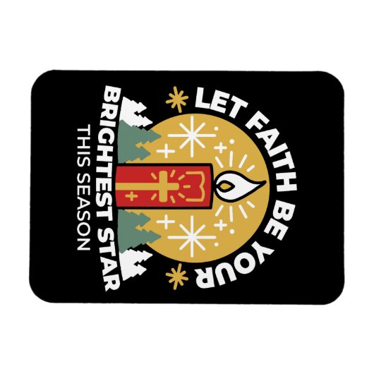 信仰をあなたの最も明るいスターキャンドルアートにしなさい マグネット (横)