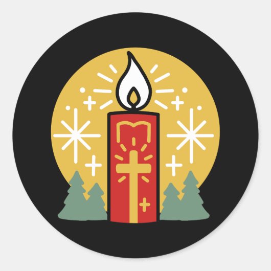 信仰をあなたの最も明るいスターキャンドルアートにしなさい ラウンドシール (正面)