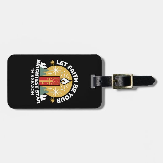 信仰をあなたの最も明るいスターキャンドルアートにしなさい ラゲッジタグ (正面横)