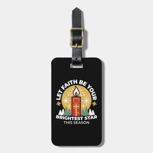 信仰をあなたの最も明るいスターキャンドルアートにしなさい ラゲッジタグ (正面縦)