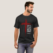信仰をもって歩もう 見たものを頼りにせず キリスト教 クロス 聖書 Tシャツ (正面フル)