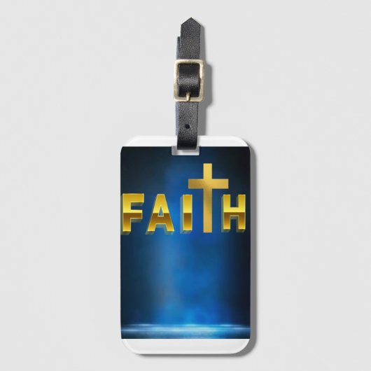 「信仰を信じて自信と旅行しなさい。」 ラゲッジタグ (正面縦)