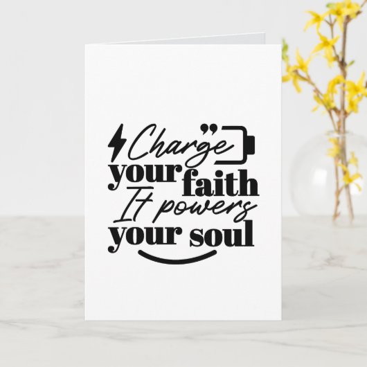 信仰を充電 - キリスト教の感動名言 カード (黄色い花)