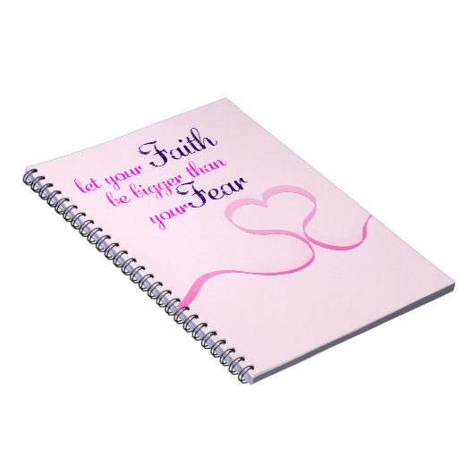 信仰を大きくさせる |乳がん |ピンクリボン ノートブック (右側)