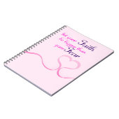 信仰を大きくさせる |乳がん |ピンクリボン ノートブック (左側)