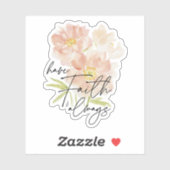 信仰を常に水の色の花クリスチャン シール (シート)