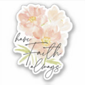 信仰を常に水の色の花クリスチャン シール (正面)