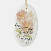 信仰を常に水の色の花クリスチャン セラミックオーナメント (右)