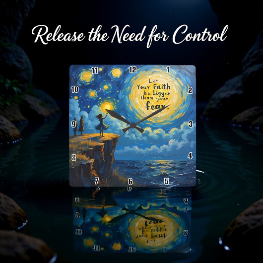 信仰を恐れより大きくしなさい スクエア壁時計