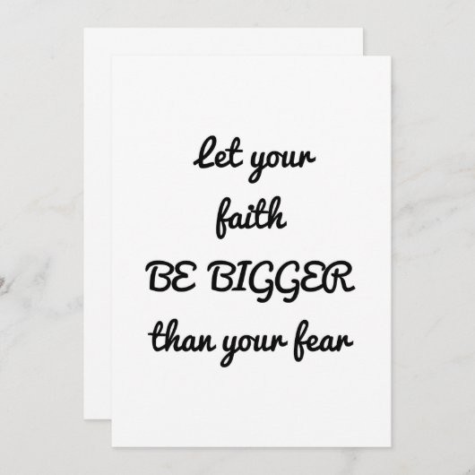 信仰を恐れより大きくしなさい 招待状 (正面/裏面)