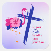 信仰を恐れより背を高くする引用文 スクエアシール (正面)