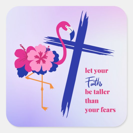 信仰を恐れより背を高くする引用文 スクエアシール (正面)