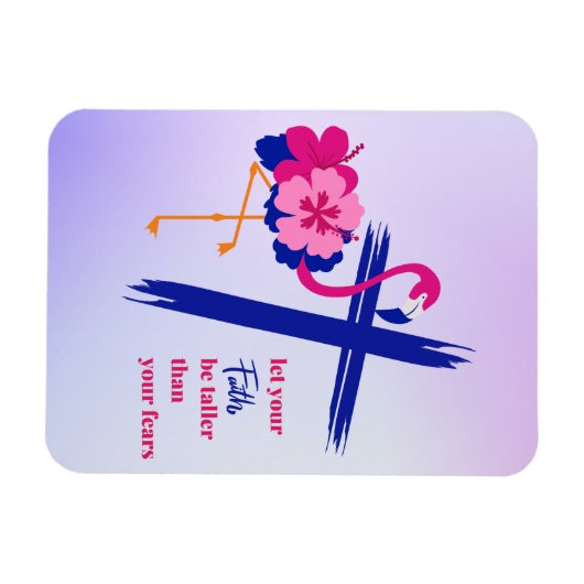 信仰を恐れより背を高くする引用文 マグネット (横)