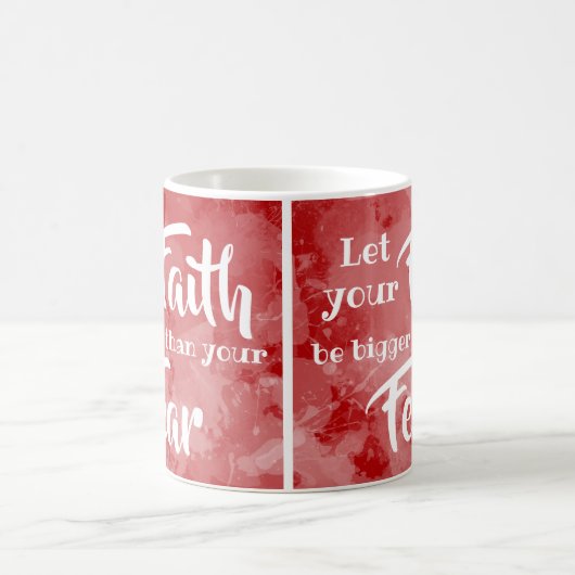 信仰を恐怖より大きくしなさい感動的 コーヒーマグカップ (中央)