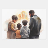 信仰を持って共に：家族のスピリチュアルつながり ラッピングペーパーシート (正面2)