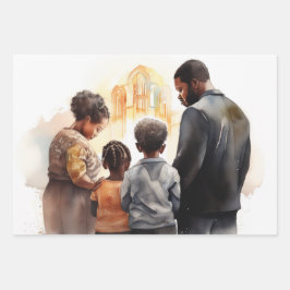 信仰を持って共に：家族のスピリチュアルつながり ラッピングペーパーシート