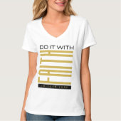 信仰を持って聖書的な女性Vネックでそれを行う Tシャツ (正面)