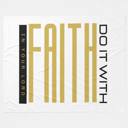信仰を持って聖書的にやる フリースブランケット (正面(横))