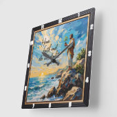 信仰を持って、疑いなくしなさい。マタイ2:21 スクエア壁時計 (傾斜)