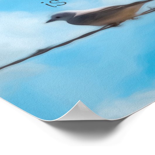 信仰を持つ感動的引用文を持つ鳥の芸術 ポスター (角)