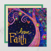 「信仰を持つ」インスピレーションの木 ノートカード (正面/裏面)