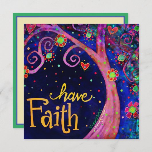 「信仰を持つ」インスピレーションの木 ノートカード (正面/裏面)