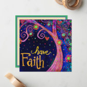 「信仰を持つ」インスピレーションの木 ノートカード (正面/裏面インサイチュ)