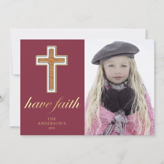 信仰を持つ 宗教十字型クリスマスフォト| Religious Cross Christmas Pho シーズンカード (正面)