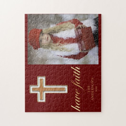 信仰を持つ 宗教十字型クリスマスフォト| Religious Cross Christmas Pho ジグソーパズル (縦)