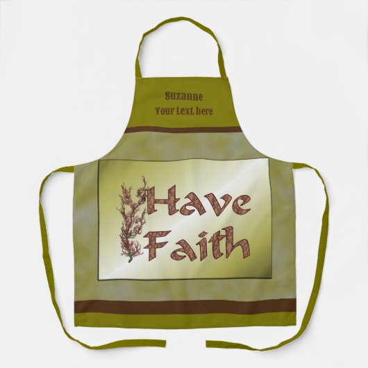 信仰を持感動的パーソナライズされたつ エプロン (正面)