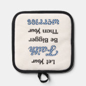 信仰を聞かせ – 青く書き込む 鍋敷き (正面)