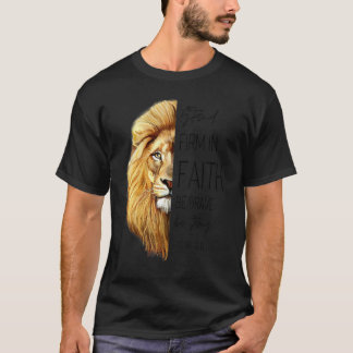 信仰を貫き 信仰を強く イエス ライオン Tシャツ