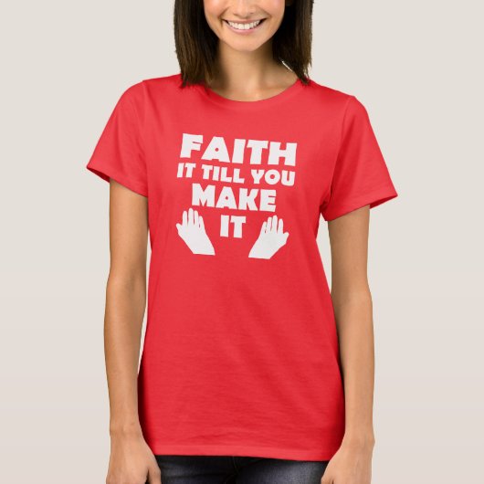 信仰を貫くクリスチャンの名言 Tシャツ (正面)