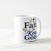 信仰を貫くクリスチャン信仰の引用 コーヒーマグカップ (正面右)