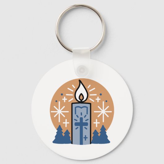 信仰を輝かせよう：冬のテーマ キーホルダー (正面)