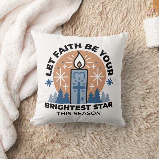 信仰を輝かせよう：冬のテーマ クッション (ブランケット)