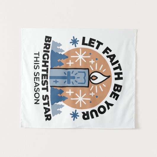 信仰を輝かせよう：冬のテーマ タペストリー (正面(横))