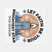 信仰を輝かせよう:冬のテーマ フリースブランケット (正面(横))