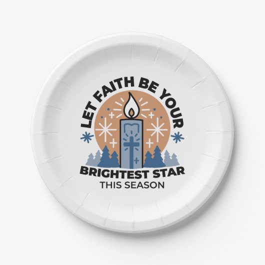 信仰を輝かせよう：冬のテーマ ペーパープレート (正面)