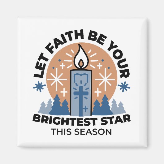 信仰を輝かせよう：冬のテーマ マグネット (正面)