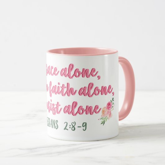 信仰を通して//聖書の聖句を通して、恵みだけで マグカップ (正面右)