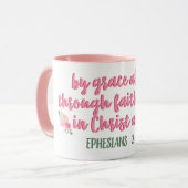 信仰を通して//聖書の聖句を通して、恵みだけで マグカップ (正面左)