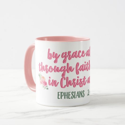 信仰を通して//聖書の聖句を通して、恵みだけで マグカップ (正面左)