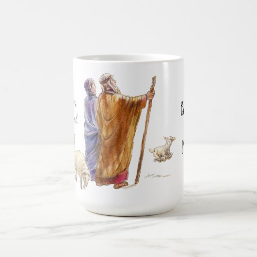 信仰アブラハムとサラ・マグ コーヒーマグカップ (中央)