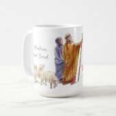 信仰アブラハムとサラ・マグ コーヒーマグカップ (正面左)